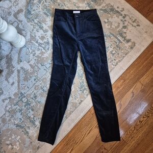 Women's Navy Velvet Skinny Pants Size 2